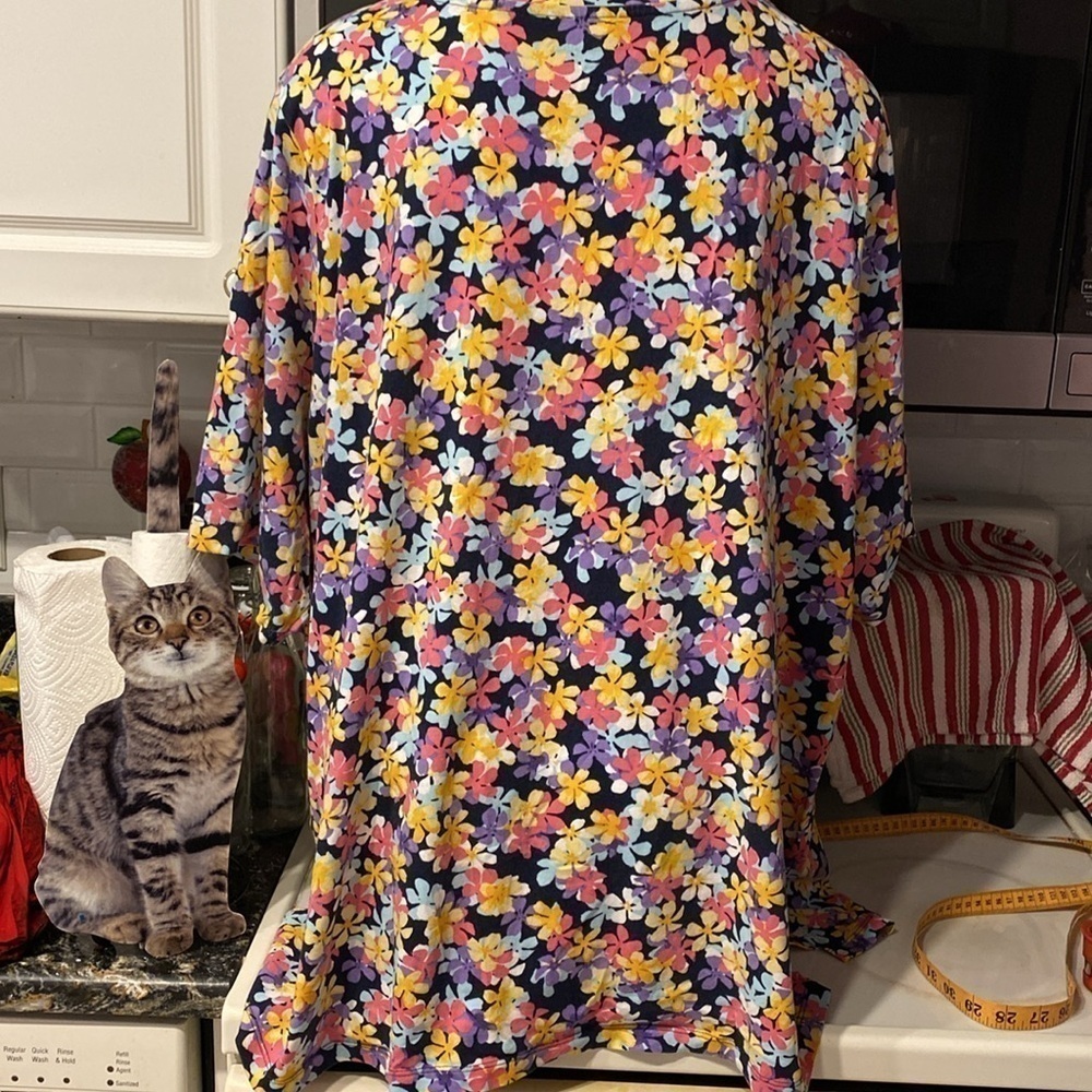 U womens Woman Within casual floral short sleeve stretch plus size top 4X - Picture 3 of 4